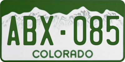 CO license plate ABX085