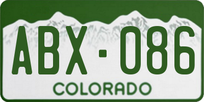 CO license plate ABX086