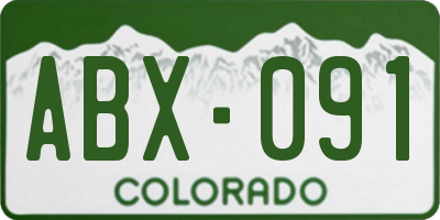 CO license plate ABX091