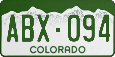CO license plate ABX094