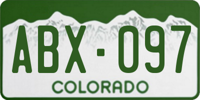 CO license plate ABX097