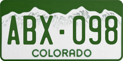 CO license plate ABX098
