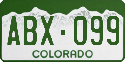 CO license plate ABX099