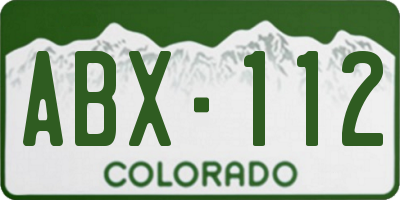 CO license plate ABX112