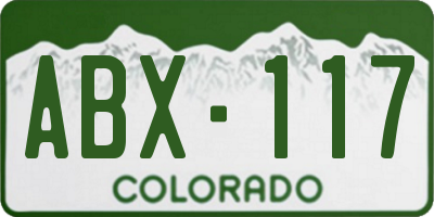 CO license plate ABX117