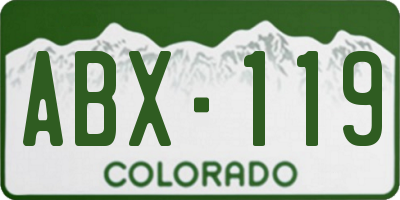 CO license plate ABX119