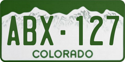 CO license plate ABX127