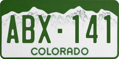 CO license plate ABX141