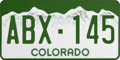 CO license plate ABX145