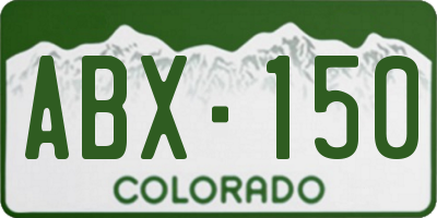CO license plate ABX150
