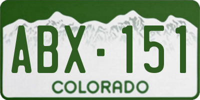 CO license plate ABX151