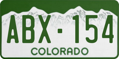 CO license plate ABX154