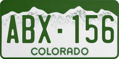 CO license plate ABX156