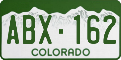 CO license plate ABX162