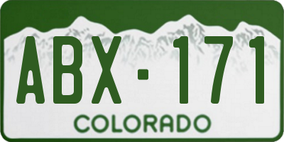 CO license plate ABX171