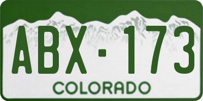 CO license plate ABX173