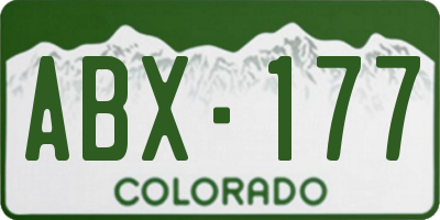 CO license plate ABX177