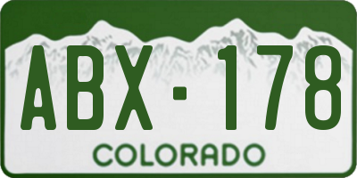 CO license plate ABX178
