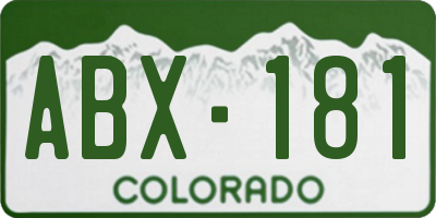CO license plate ABX181