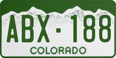 CO license plate ABX188
