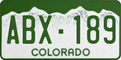 CO license plate ABX189