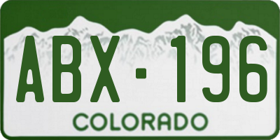 CO license plate ABX196