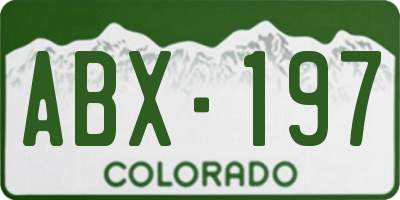 CO license plate ABX197