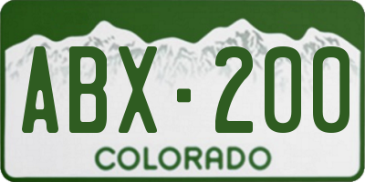 CO license plate ABX200