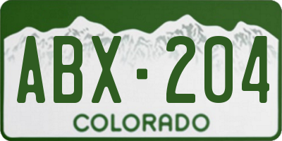 CO license plate ABX204