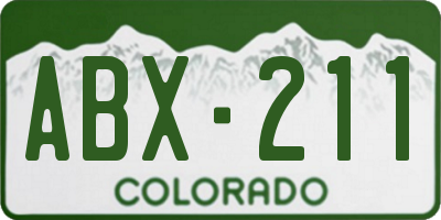 CO license plate ABX211