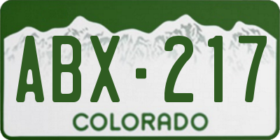 CO license plate ABX217