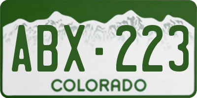 CO license plate ABX223