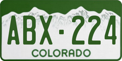CO license plate ABX224