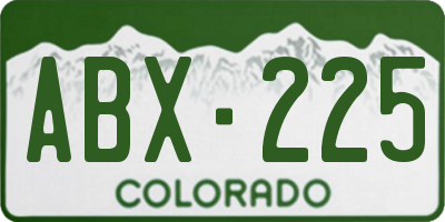 CO license plate ABX225