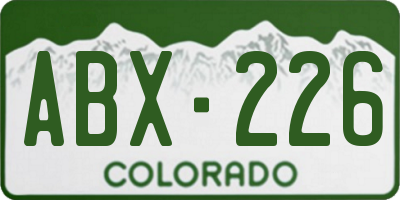CO license plate ABX226