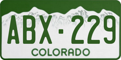 CO license plate ABX229