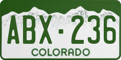 CO license plate ABX236
