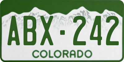 CO license plate ABX242