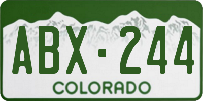 CO license plate ABX244