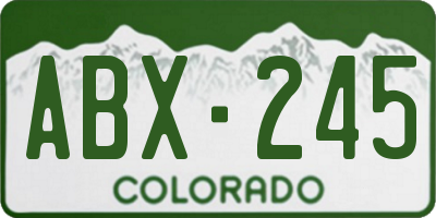 CO license plate ABX245