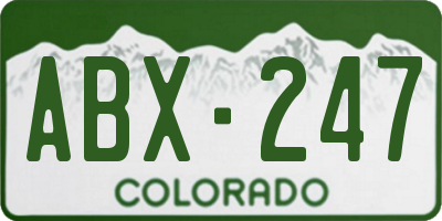 CO license plate ABX247