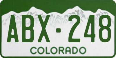 CO license plate ABX248