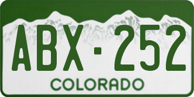 CO license plate ABX252