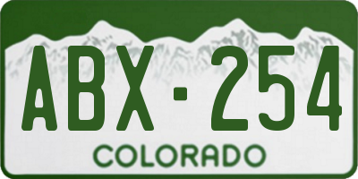 CO license plate ABX254