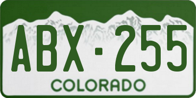 CO license plate ABX255