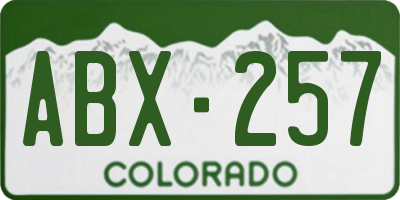 CO license plate ABX257