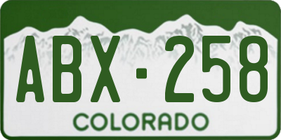 CO license plate ABX258