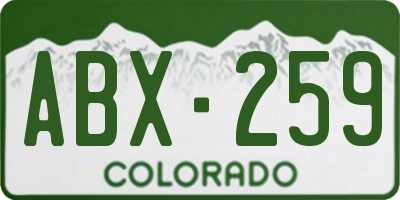CO license plate ABX259