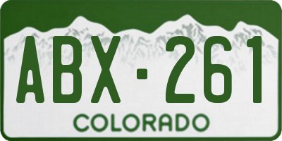 CO license plate ABX261