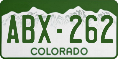 CO license plate ABX262